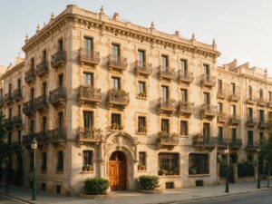 Fachada de una finca modernista del Eixample, comunidad que puede optar a ayudas